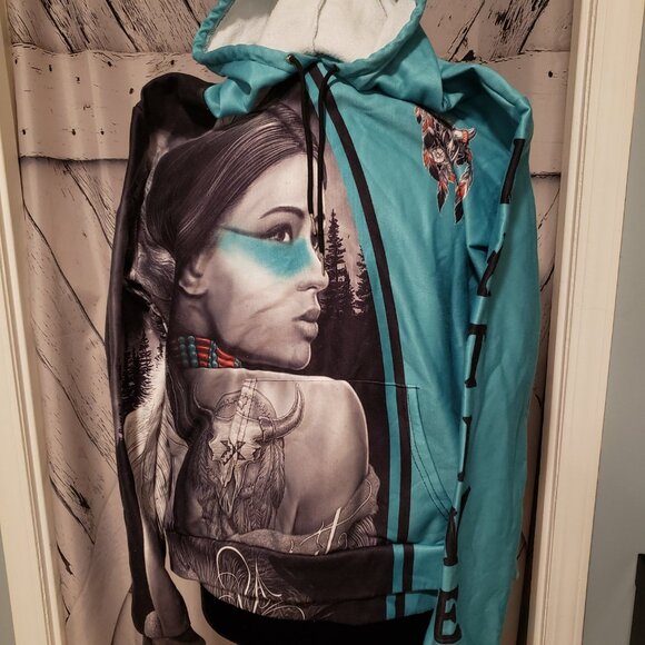 Native Woman Spirit Pullover Hoodie - Used - Good Condition - Large - Picture 2 of 8